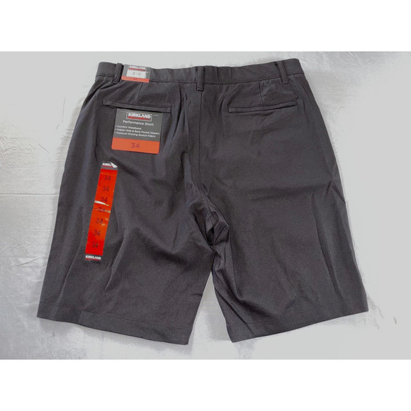Kirkland Flat Front Tech Performance Chino Shorts. Black, Men's Size 34. NWT!! - Picture 1 of 5